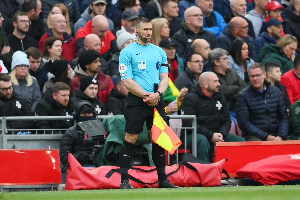 Constantine Hatzidakis during the Premier League match between Liverpool and Arsenal at Anfield last weekend. Photograph: Shaun Botterill/Getty Images