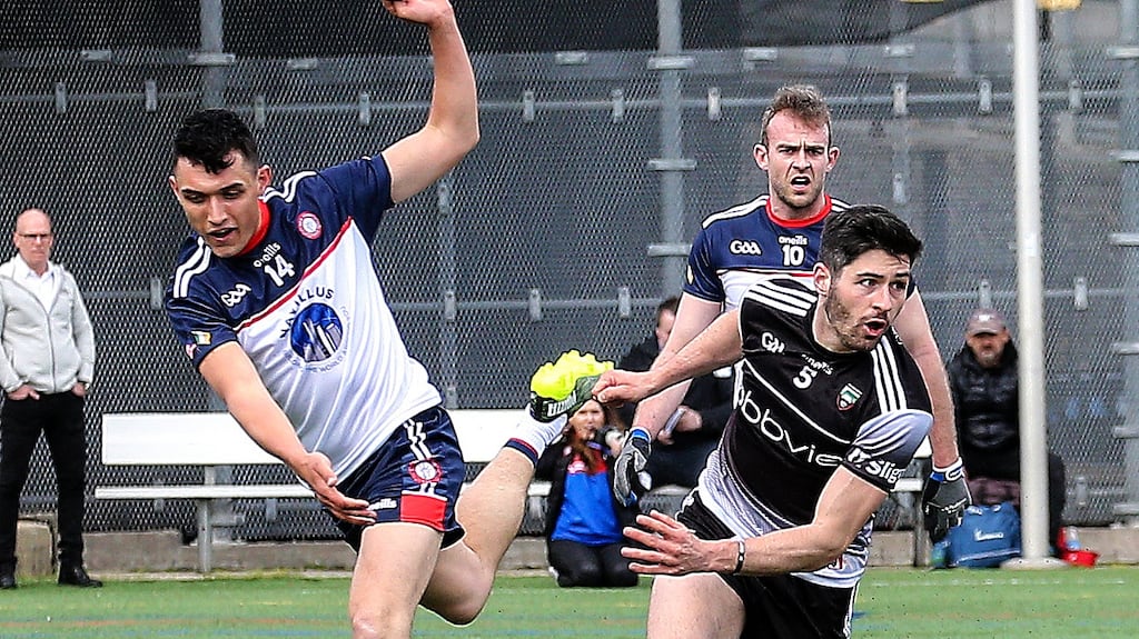 Nathan Mullen (right) led the way for Sligo with five points. Photograph: Andy Marlin/Inpho
