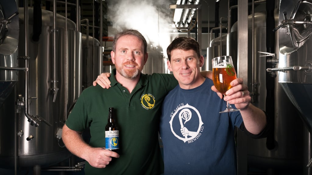 Eoin Tynan and Liam Hanlon, founders of St. Mel’s Brewery. Photograph: Declan Gaffney