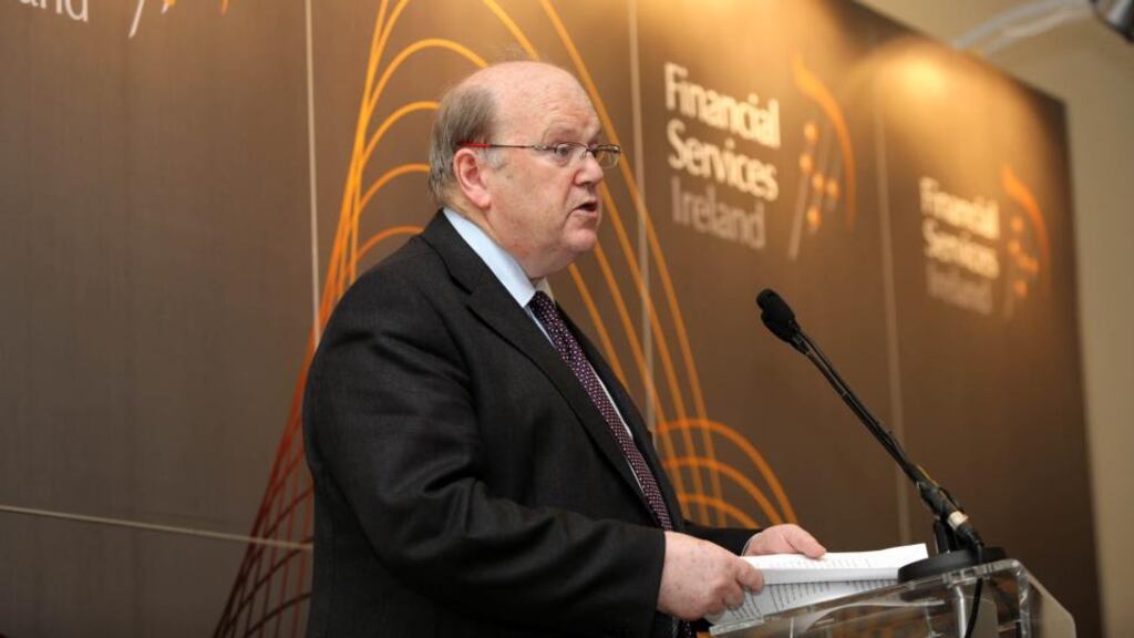 Minister for Finance Michael Noonan was guest speaker at the annual Financial Services Ireland lunch yesterday. He said the private sector was adding 2,000 jobs per month. Photograph: Gary O’ Neill