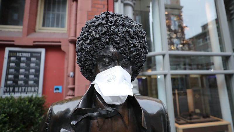 The Phil Lynott statue off Grafton Street in Dublin on Thursday. Photograph: Niall Carson/PA Wire