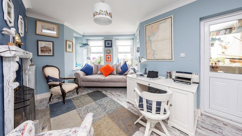 The light-filled sitting room at No 1, The Coastguard Station.