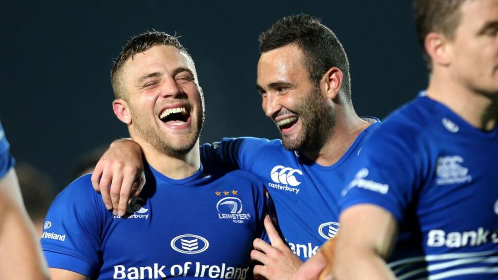 Leinster’s Ian Madigan and Dave Kearney. “I definitely view it as a positive that I can play at centre and at fullback. I’ll do my best wherever I’m put,” says Madigan.