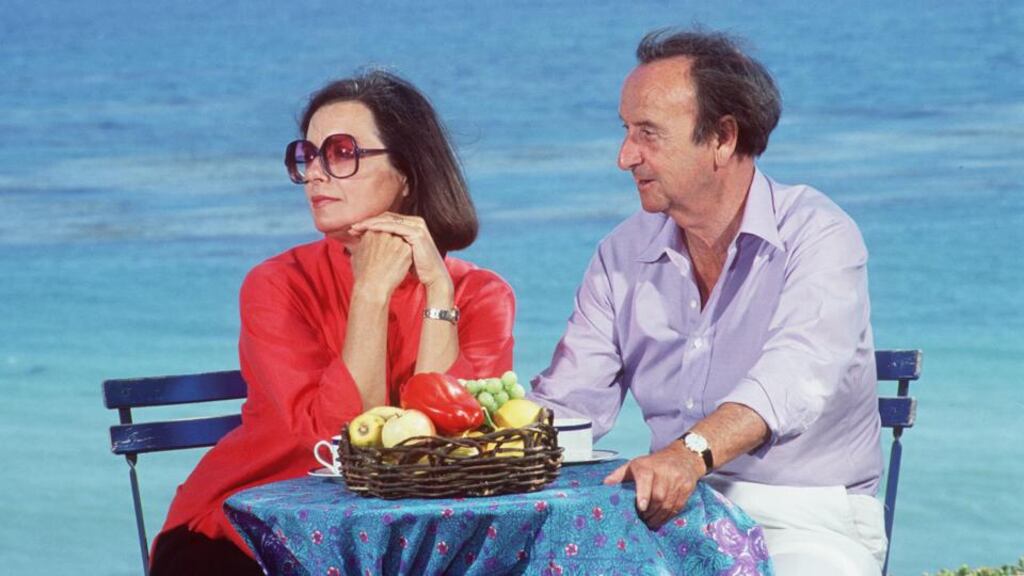 Author Brian Moore enjoying the view from his seaside home with his wife Jean in 1987 in Malibu, California. Photograph: Paul Harris/Getty