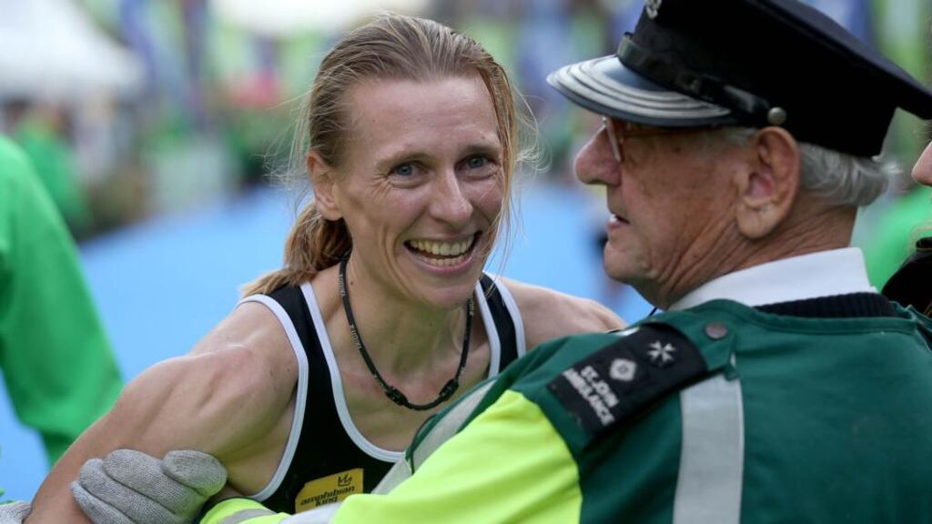Ireland’s Maria McCambridge came second in the 2014 Dublin Marathon, beating her lifetime best time by over a minute, despite being a busy mother. Photograph: Inpho.