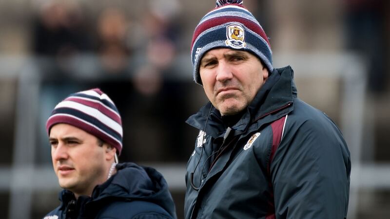 Galway manager Kevin Walsh: remains to be seen if he decides to loosen the restraints with a full panel. Photograph: Evan Logan/INPHO