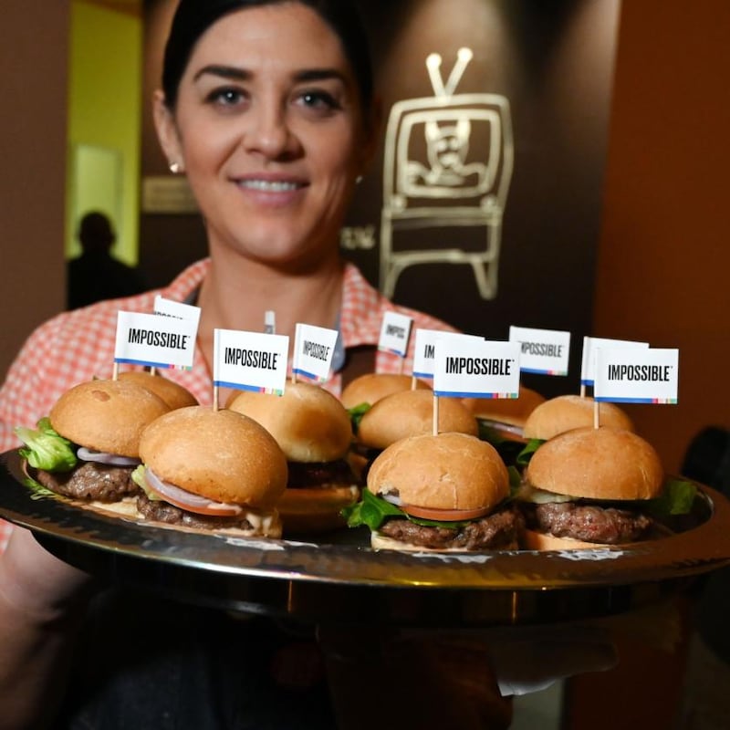 Impossible Foods makes plant-based burgers. Photograph: Robyn Beck/AFP via Getty