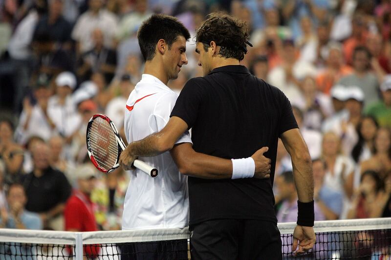 Roger Federer beat Novak Djokovic in the 2007 US Open final. Photograph: Matthew Stockman/Getty Images