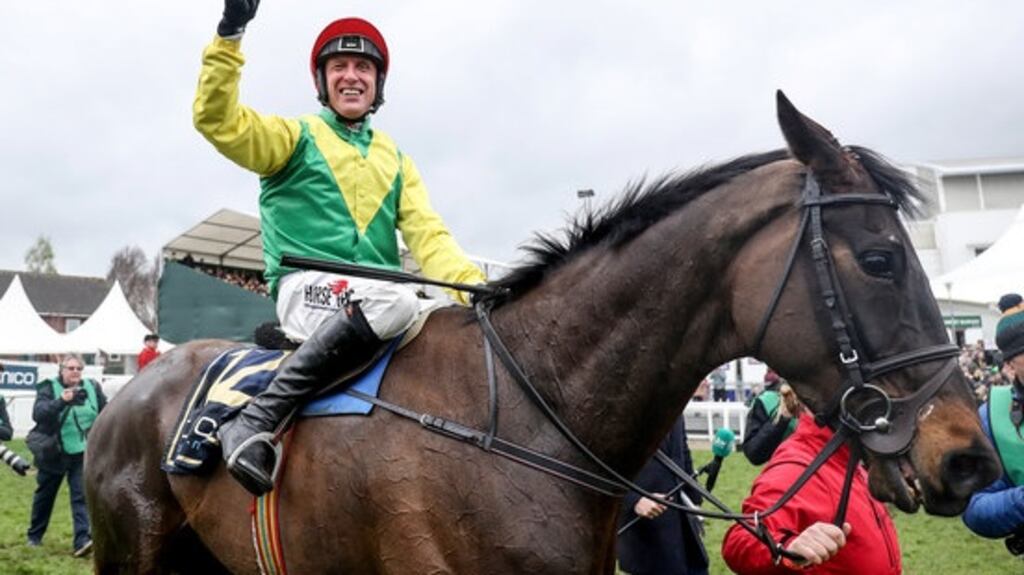 Robbie Power and Sizing John after victory in the Cheltenham Gold Cup. Photograph: Dan Sheridan/Inpho