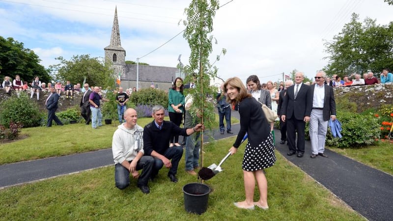 Caroline Kennedy, daughter of former US president John F Kennedy, plants a tree in Bruff, Co Limerick, where yesterday she traced the Fitzgerald side of her father’s family. Photograph: Brenda Fitzsimons