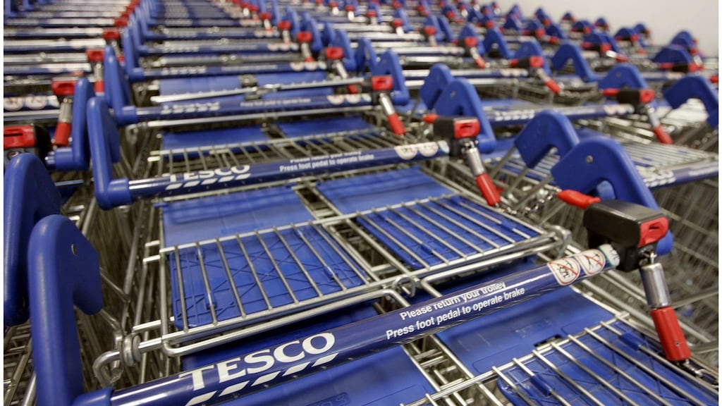 Tesco’s share price is down close to 30 per cent this year, with investors betting against the supermarket giant as it navigates the worst cost-of-living crisis in a generation. Photograph: Dara Mac Dónaill