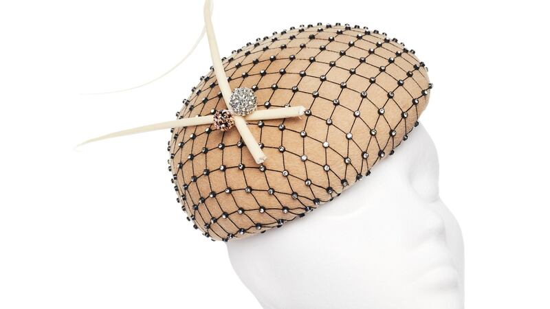 A perennial favourite, the jewelled cocktail hat by Margaret O’Connor.