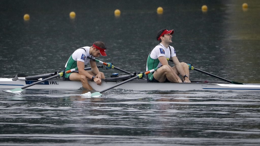 Paul and Gary O’Donovan are into the A Final  at the European Rowing Championships in Racice in the Czech Republic. Photograph: Srdjan Stevanovic/Inpho