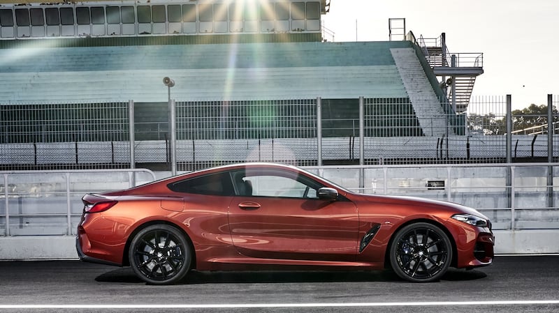 The new BMW 8 Series rides reasonably well over broken ground, but it’s a very big car, at nearly 5 metres long and 1.9 metres wide, so it should.