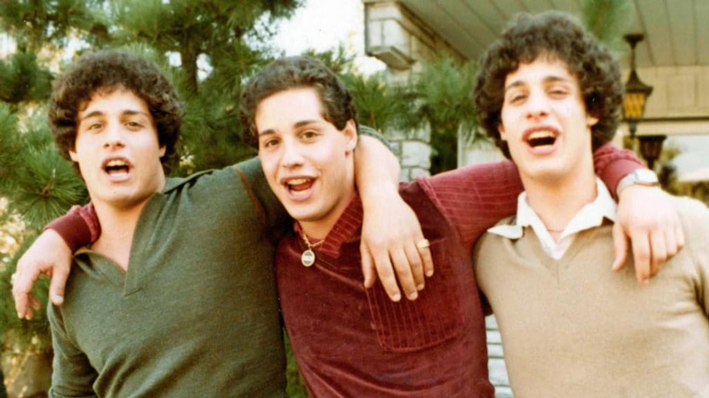 The Three Identical Strangers: Eddy Galland, David Kellman and Robert Shafran. Photograph courtesy of Neon