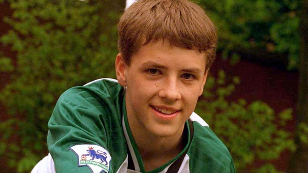 A 14-year-old Michael Owen in his Liverpool kit. Photograph: PA Wire.
