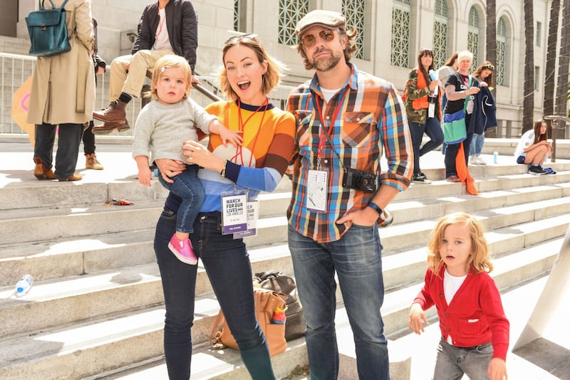 Olivia Wilde, Jason Sudeikis and children in 2018. Photograph: Presley Ann/WireImage