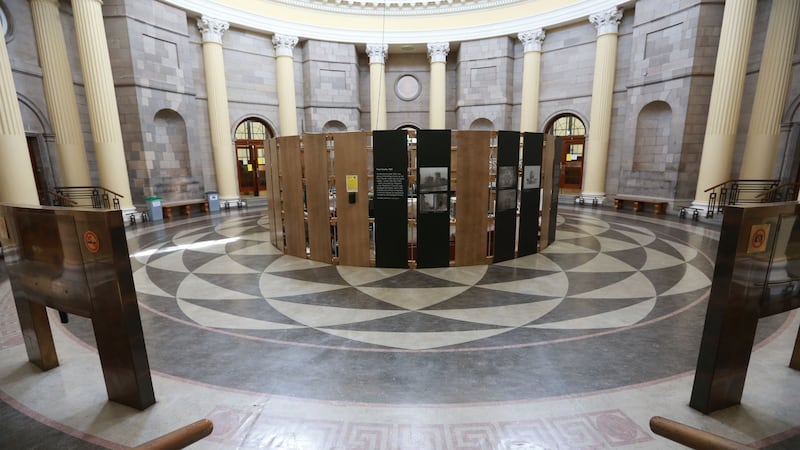 Round hall in the Four Courts: Remote hearings are becoming the norm in many areas of the court system. Photograph: Laura Hutton