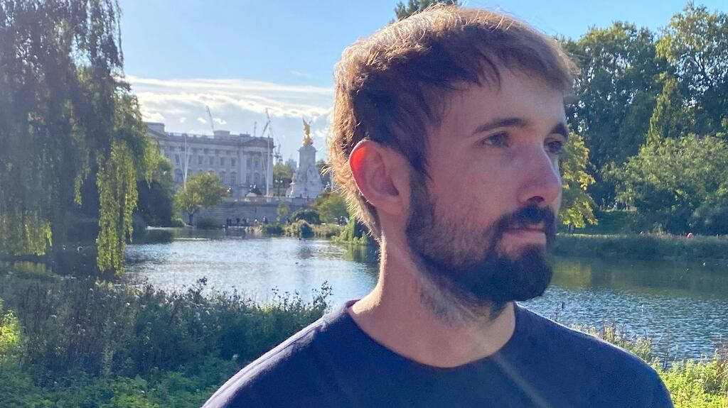 Conor in St James’ Park, near Buckingham Palace, where this year’s London Marathon takes place on October 4th with elite runners only.