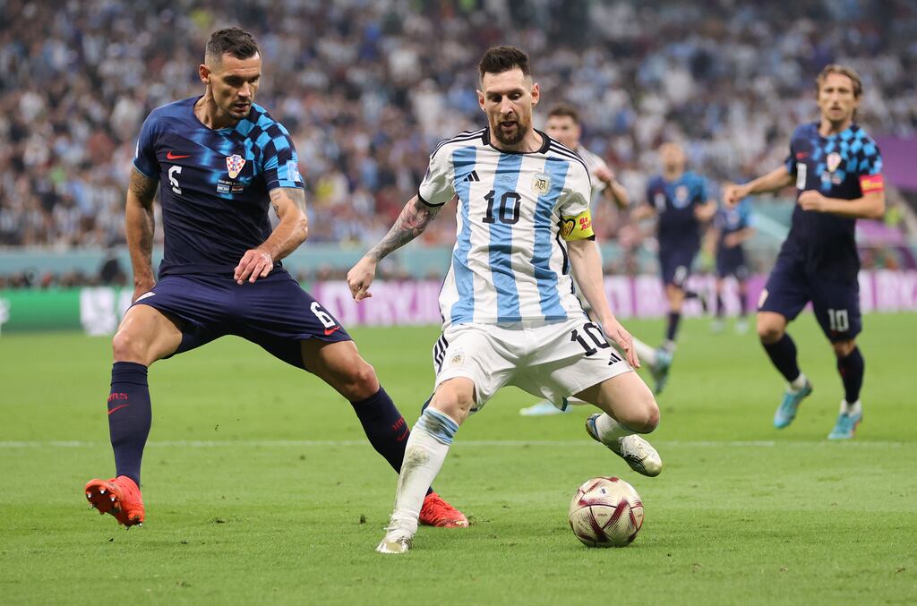 Lionel Messi in action during Argentina's World Cup semi-final win over Croatia. Photograph: Clive Brunskill/Getty Images