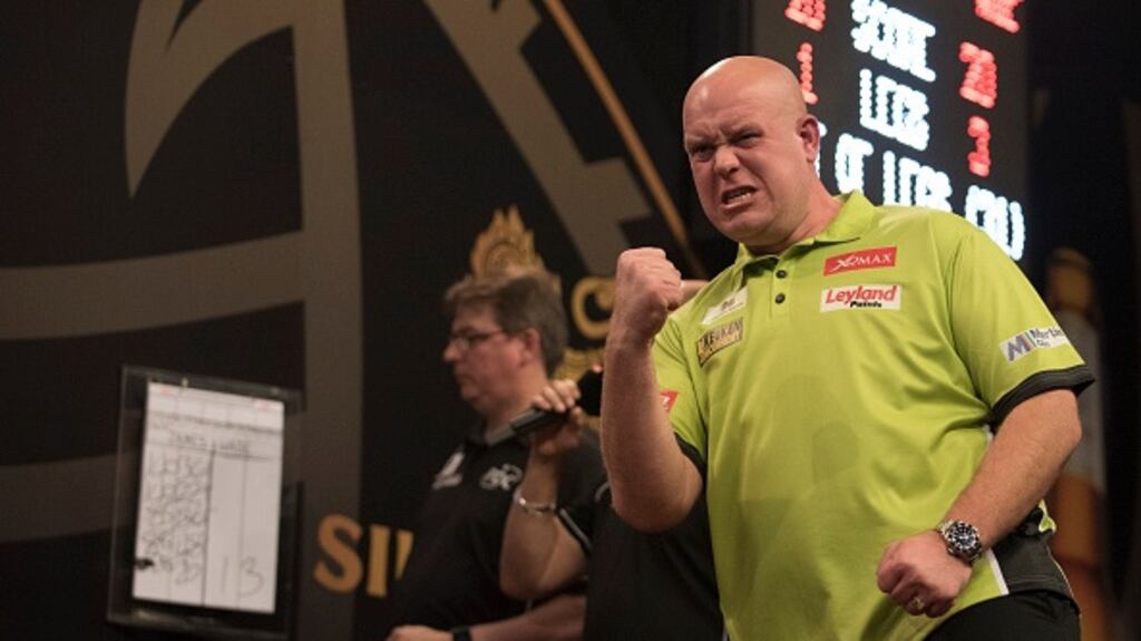 Michael van Gerwen is looking to double his world championship tally and confirm his status as the most dominant force in darts. Photograph: Getty/Nathan Stirk