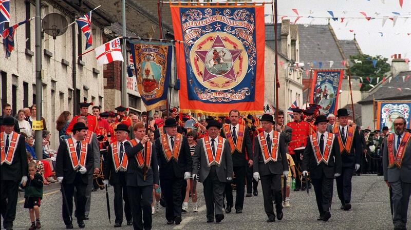 A 12th of July parade through Tandragee. Photograph: Frank Miller/The Irish Times.