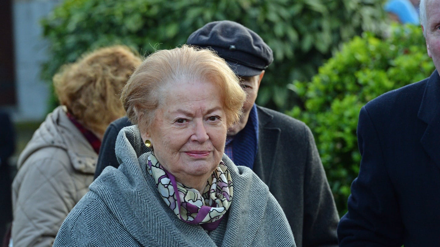 Former minister Gemma Hussey at the funeral of Peter Sutherland. Photograph: Cyril Byrne