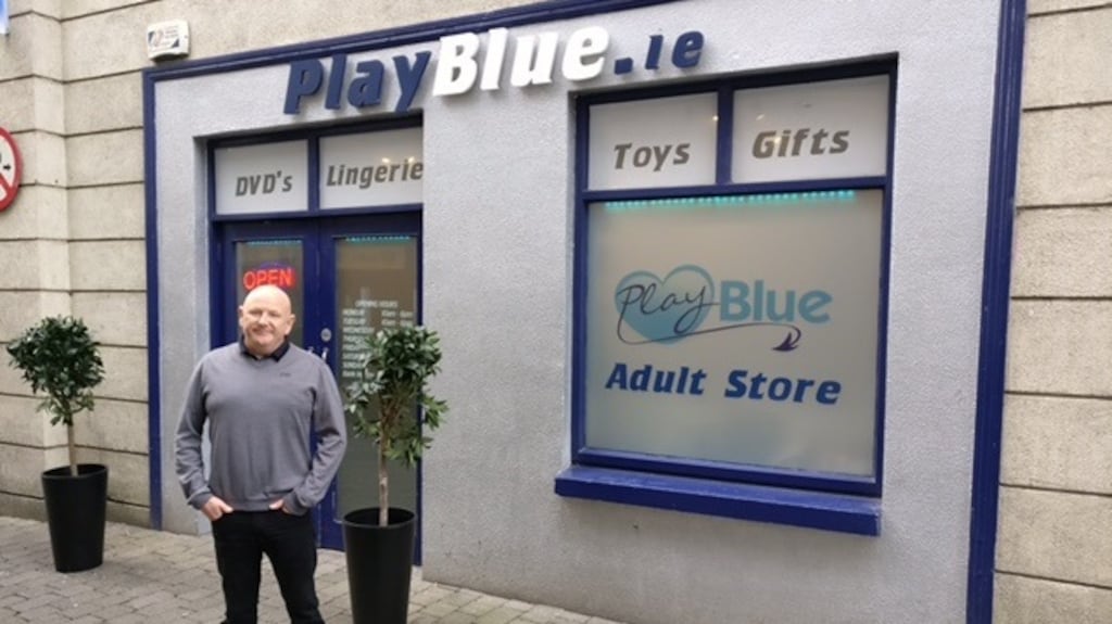 Richie Cullen outside his PlayBlue.ie adult shop in Kilkenny: “We put a margin on a product and we don’t look for more than that. We offer the best prices and best service to our customers.”