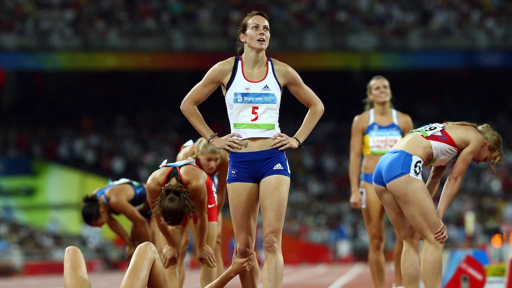 Kelly Sotherton of Great Britain: “It is a little bitter-sweet.” Photograph: Michael Steele/Getty Images
