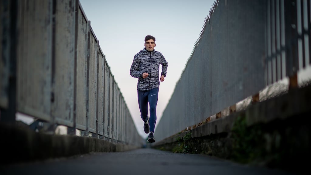 Andrew Coscoran training in Balbriggan during the lockdown at the end of March. Photograph: Morgan Treacy/Inpho