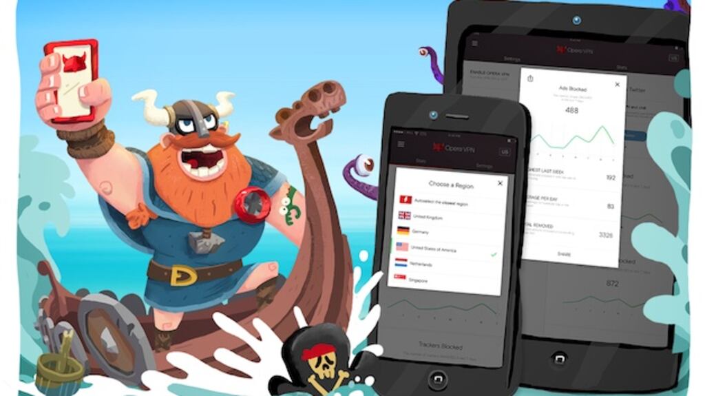 Opera’s stand-alone VPN is free, does not require a sign-up or log-in and allows for unlimited data streaming.