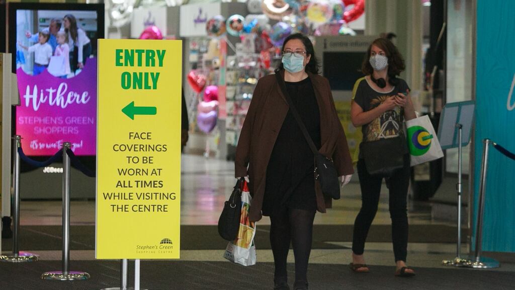 Spending in Dublin retailers contracted in the fourth quarter of the year, falling by 4.8 per cent compared to the previous three-month period as non-essential retail was shuttered to help slow the spread of coronavirus. Photograph: Gareth Chaney/Collins