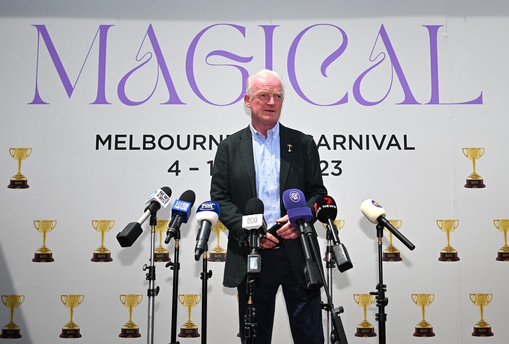 Willie Mullins, trainer of Melbourne Cup favourite Vauban, during a preview event ahead of the race. Photograph: Vince Caligiuri/Getty Images