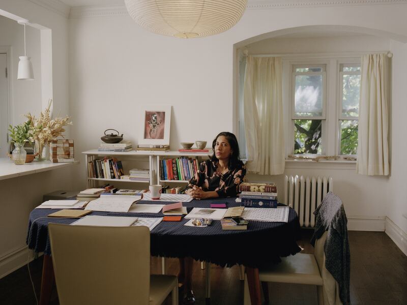 Kiran Desai at home in New York in August 2025. Photograph: Meghan Marin/The New York Times