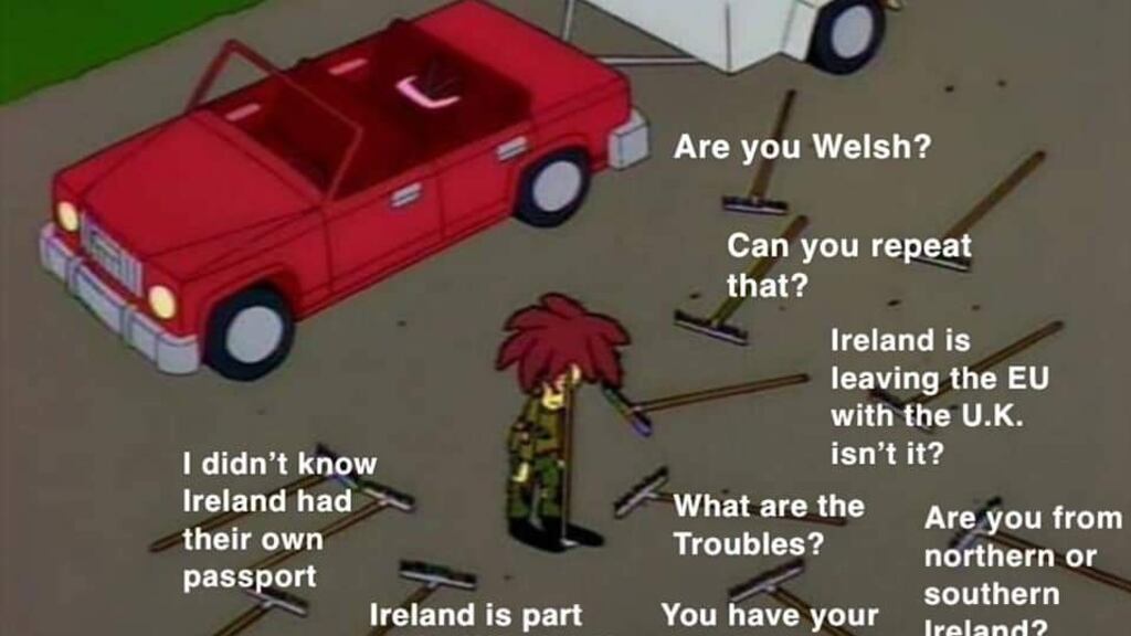 The Irish Simpsons Fans Facebook page  frequently shares memes which are based on scenes from the US TV show, but address political and current affairs issues in Ireland, such as the housing crisis and Brexit. Image: Twitter