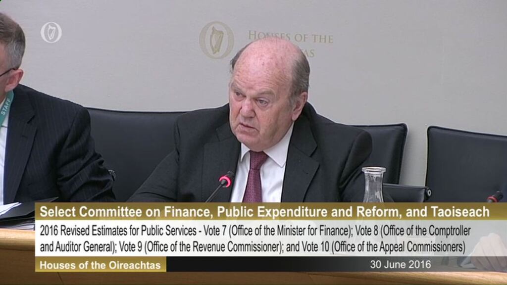 Minister for Finance Michael Noonan at the Select Committee on Finance, Public Expenditure and Reform
