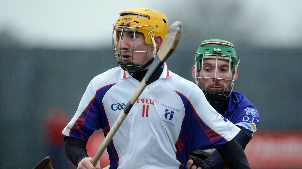 Darragh O’Donovan in action for Mary I in their Fitzgibbon Cup victory over DIT at Parnell’s GAA club in Dublin. Photograph: Morgan Treacy/Inpho