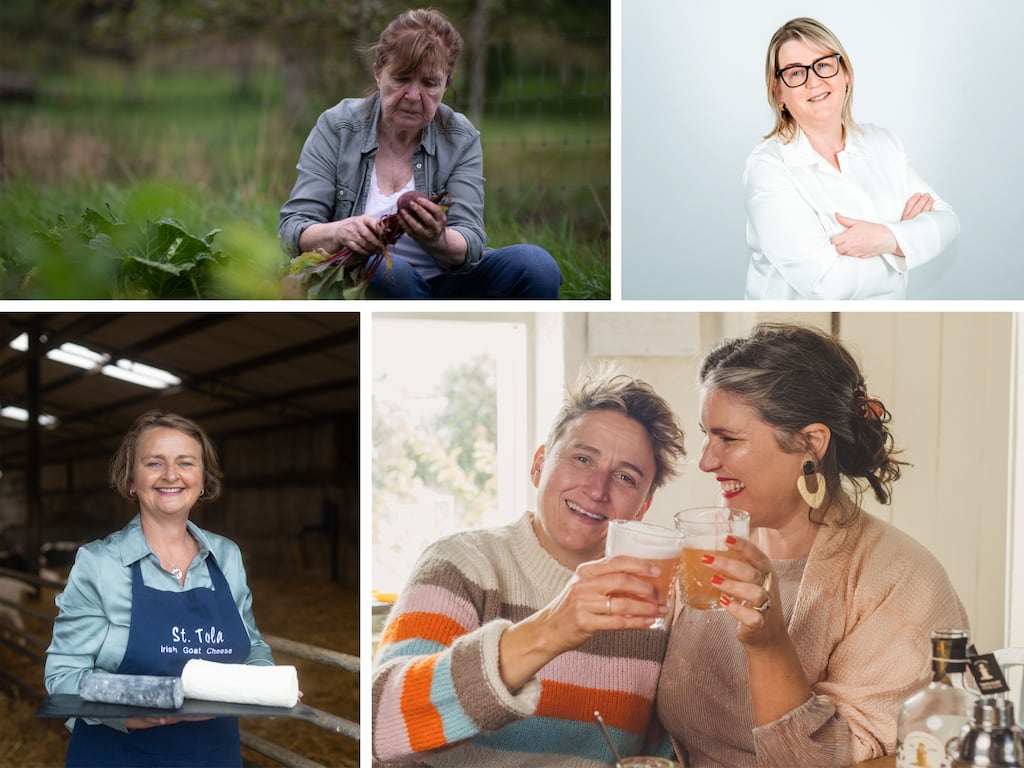 Blas na hÉireann award winner (clockwise from top left): Mairín Uí Lionáird of Folláin, Mairéad Finnegan of Roll It Pastry, Anna and Orla Snook O’Carroll of Valentia Island Vermouth and Siobhán Ní Gháirbhith of St Tola