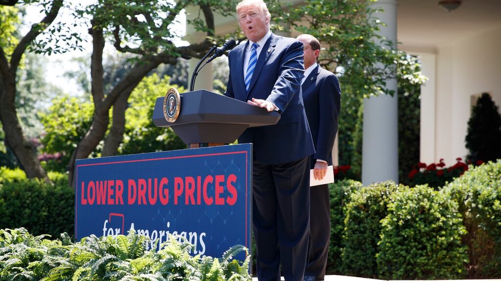President Donald Trump blasted drugmakers and healthcare “middlemen” for making prescription drugs unaffordable for Americans