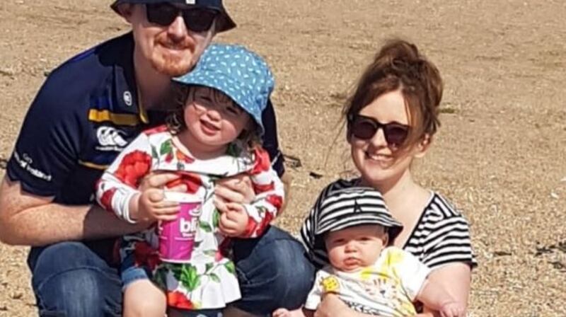 Karen Power with her husband Derek, daughter Olivia and son Thomas (age three month) at the beach in Skerries last weekend.