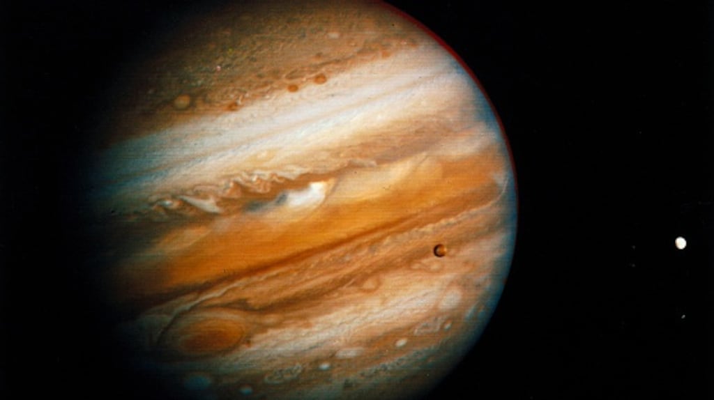 The largest planet in the solar system, Jupiter become well placed for viewing this month. File photograph: Getty Images