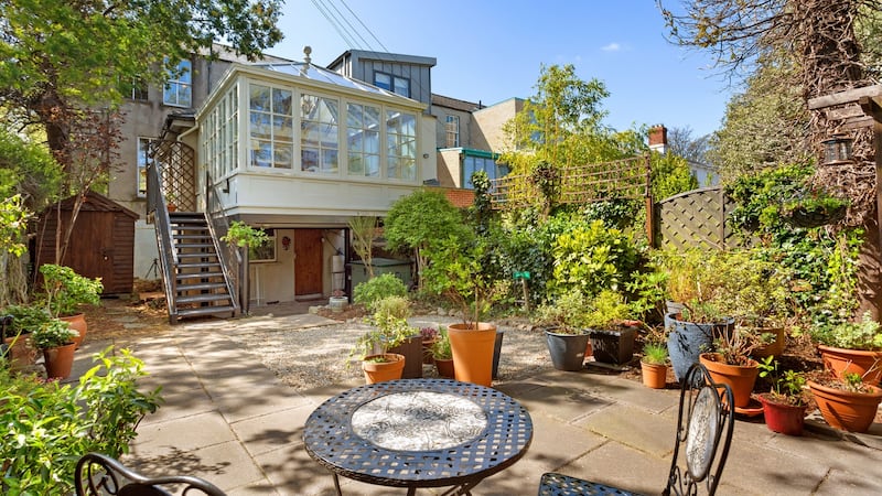 The rear garden and patio