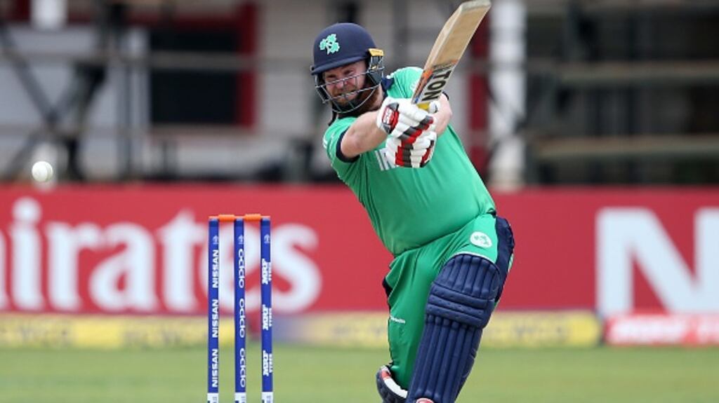 Ireland’s in-form opener Paul Stirling top scored with 63 from 79 balls. Photograph: Getty Images