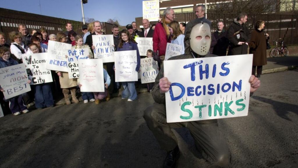 From the start, the waste water treatment works in the Dublin neighbourhood of Ringsend did not meet the EU waste water treatment directive standard and a noxious smell persistently affected the surrounding communities of Ringsend, Irishtown and Sandymount for years after its opening. Photograph: Bryan O’Brien