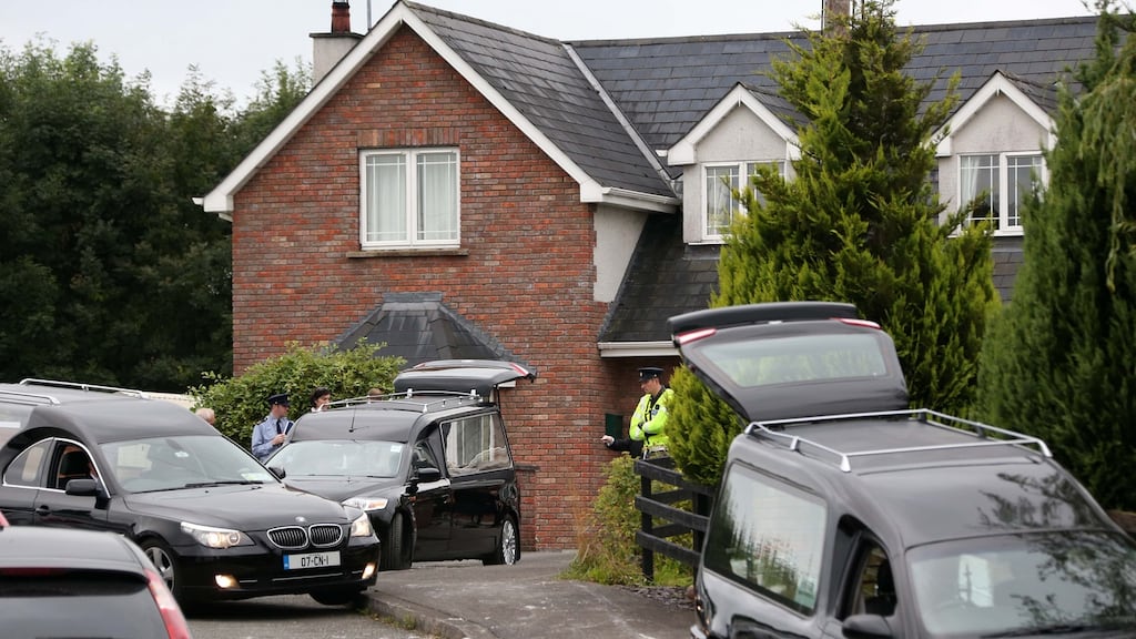 Undertakers remove the remains from the scene at Barcroney Ballyjamesduff, Co Cavan. Photograph: Colin Keegan/ Collins Dublin