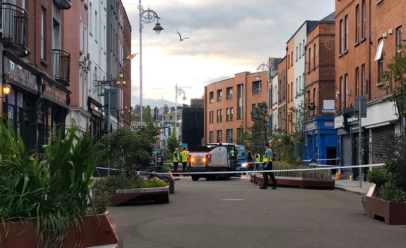 Gardaí on Capel Street following the incident on Tuesday night in which a garda was stabbed. Photograph: Sam Boal/Collins