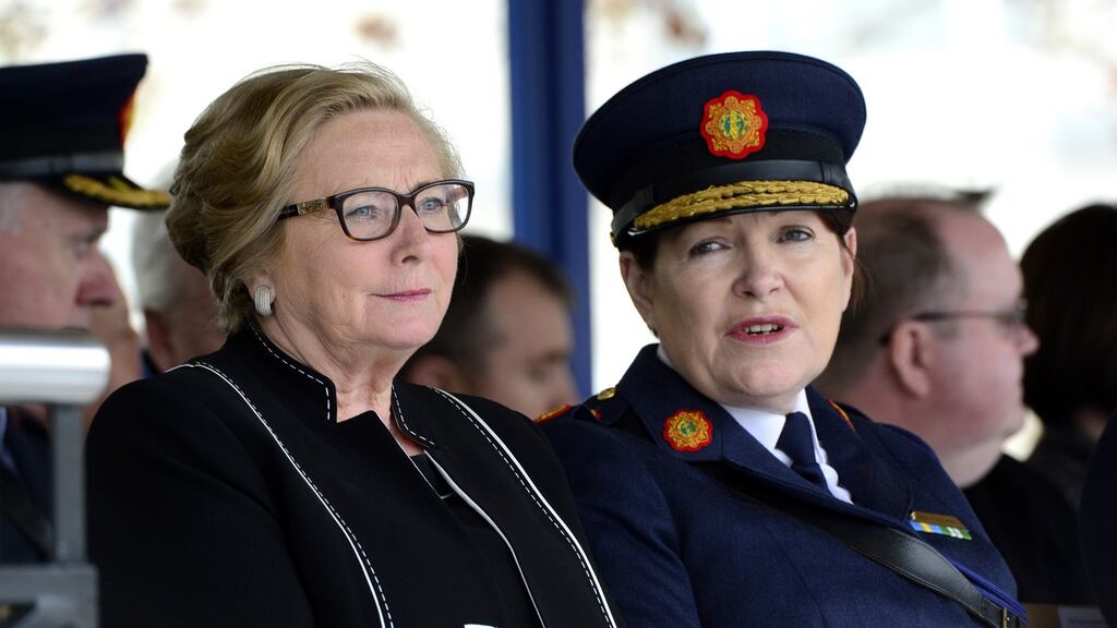 Frances Fitzgerald with former Garda commissioner Nóirín O’Sullivan. Photograph: Cyril Byrne