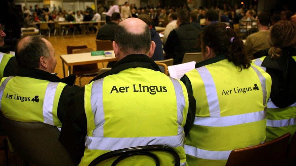 The Labour Court has recommended that Aer Lingus staff should be given a total pay rise of 8.8 percent over 39 months, according to the Sunday Independent. Photograph: Aidan Crawley