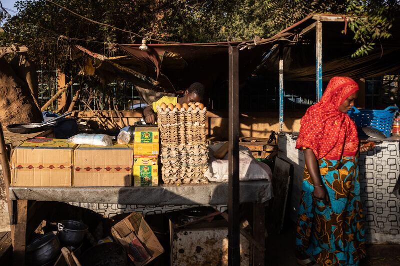 A  street restaurant in central Niamey, Niger.  Photograph: Olympia De Maismont/Getty Images