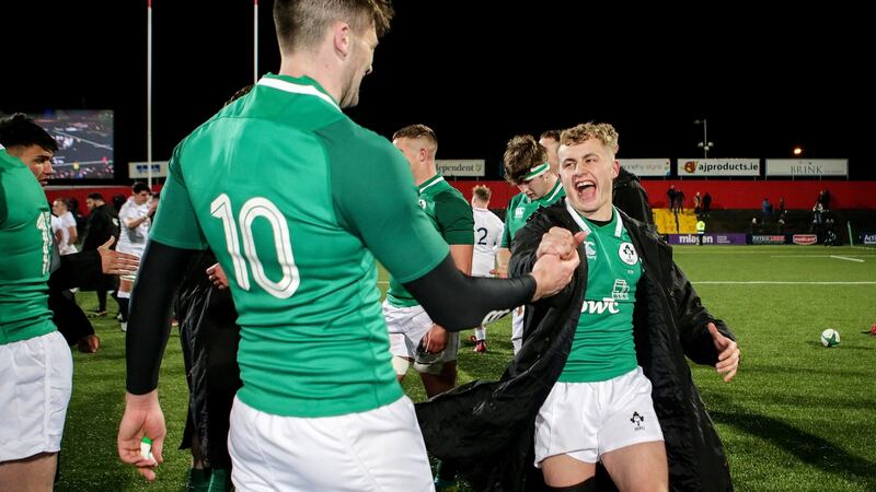 Craig Casey and Harry Byrne after beating England.